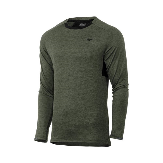 Tops Mizuno Alpha Long Sleeve Panske Zelene | 7892645-ID