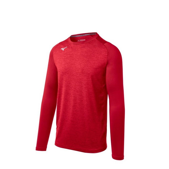 Tops Mizuno Alpha Stretch Sleeve Panske Červené | 0483267-ZK