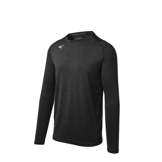 Tops Mizuno Alpha Stretch Sleeve Panske Čierne | 6451203-GC