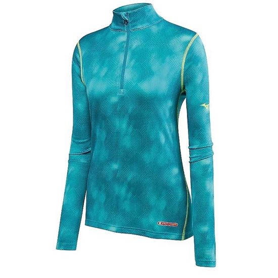 Tops Mizuno Breath Thermo Base Layer Half Zip Damske Tyrkysové | 3059142-VL