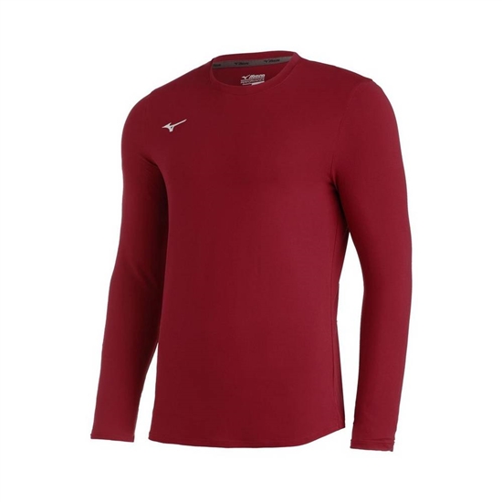 Tops Mizuno Comp Diamond Long Sleeve Crew Baseball Panske Bordove | 0216357-JQ