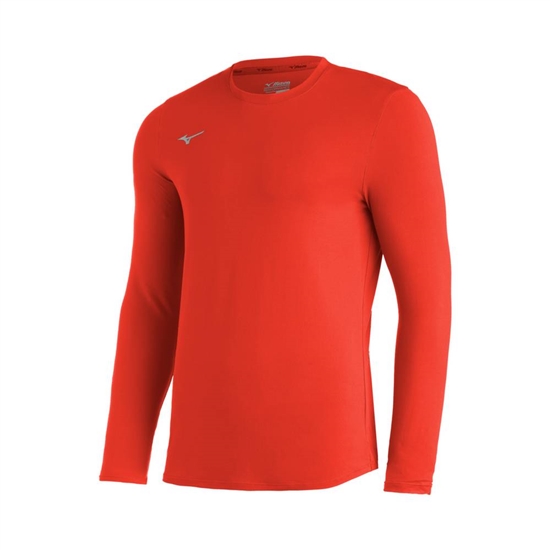 Tops Mizuno Comp Diamond Long Sleeve Crew Baseball Panske Oranžové | 5792608-AU