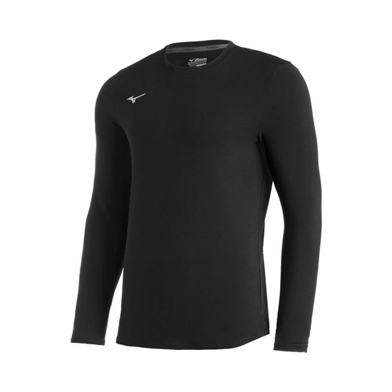 Tops Mizuno Comp Diamond Long Sleeve Crew Baseball Panske Čierne | 5914068-RM