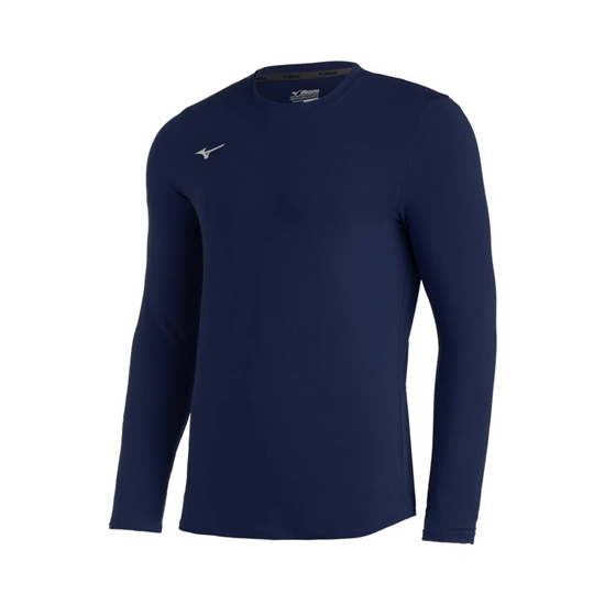 Tops Mizuno Comp Diamond Long Sleeve Crew Baseball Panske Námornícka Modrá | 8571490-RQ