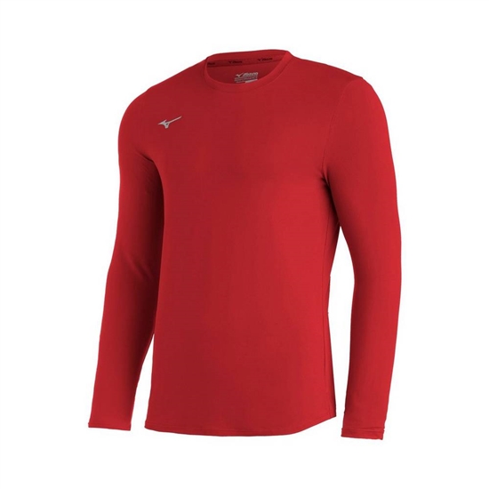 Tops Mizuno Comp Diamond Long Sleeve Crew Baseball Panske Červené | 9160745-FY