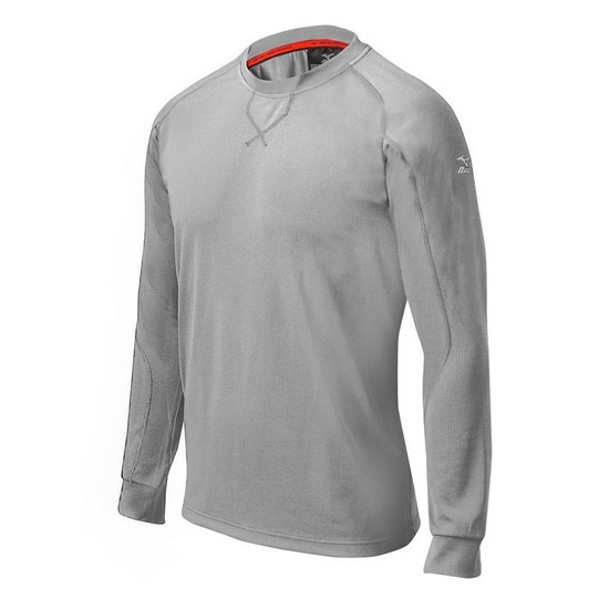 Tops Mizuno Comp Long Sleeve Training Shirt Baseball Panske Siva | 0137864-CM