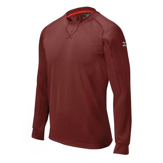 Tops Mizuno Comp Long Sleeve Training Shirt Baseball Panske Bordove | 0451679-MJ