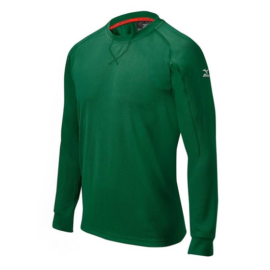 Tops Mizuno Comp Long Sleeve Training Shirt Baseball Panske Zelene | 6372091-MV