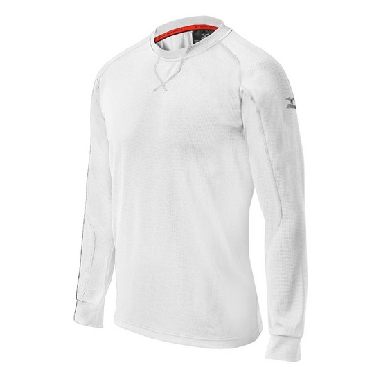 Tops Mizuno Comp Long Sleeve Training Shirt Baseball Panske Biele | 6427850-BU