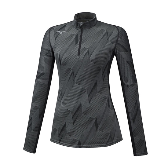 Tops Mizuno Jacquard Graphic HZ Running Damske Čierne | 1273098-KF